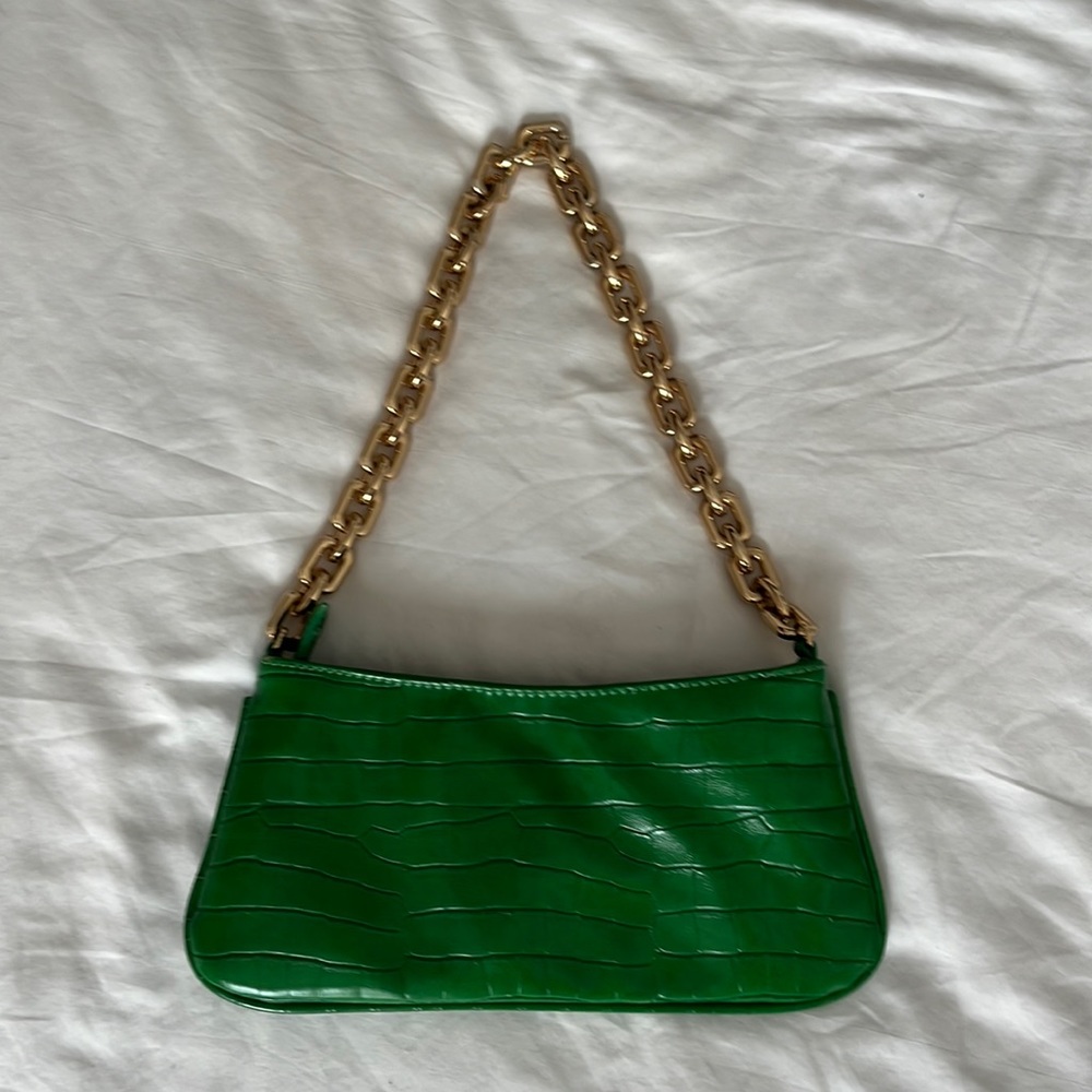 Great Condition Zara Green Croc Shoulder Bag